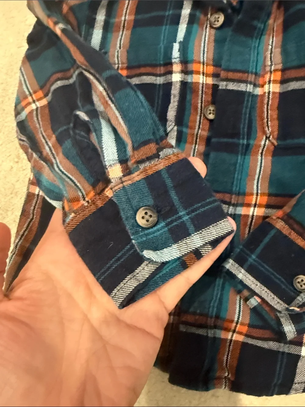 Old Navy plaid button